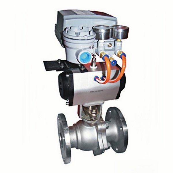 Pneumatic O-Type Ball Valve (ZSHO) with pneumatic actuator